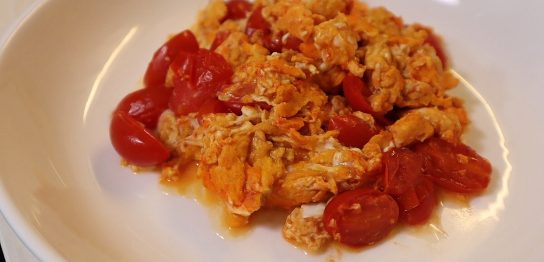 西紅柿炒鶏蛋　トマトとたまごの中華風炒め物　松本養鶏場　まつもとたまご　